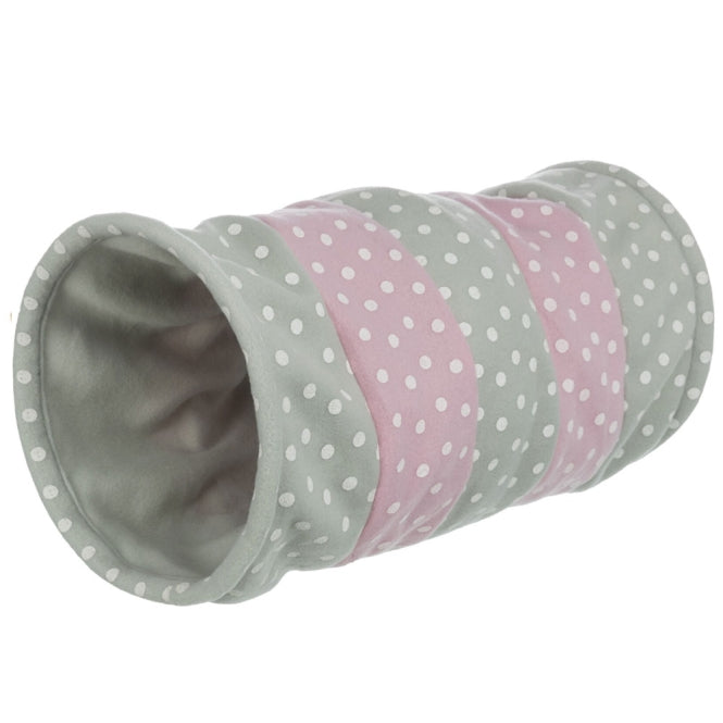 Trixie Spieltunnel aus Fleece – Hellgrau / Rosa